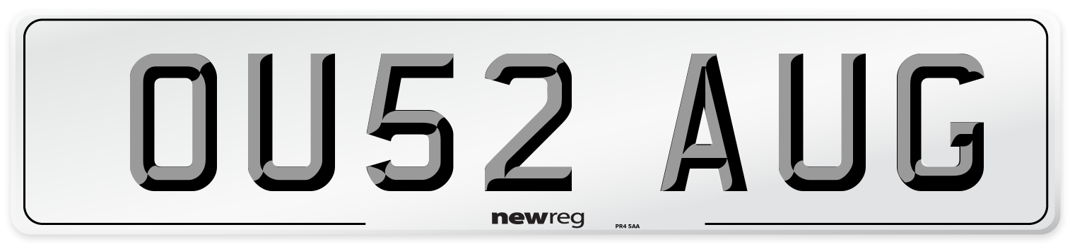 OU52 AUG Number Plate from New Reg